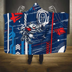 Geelong Cats Hooded Blanket Mascot Cartoon Football Illustration Style