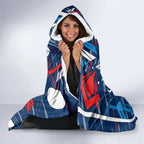 Geelong Cats Hooded Blanket Mascot Cartoon Football Illustration Style