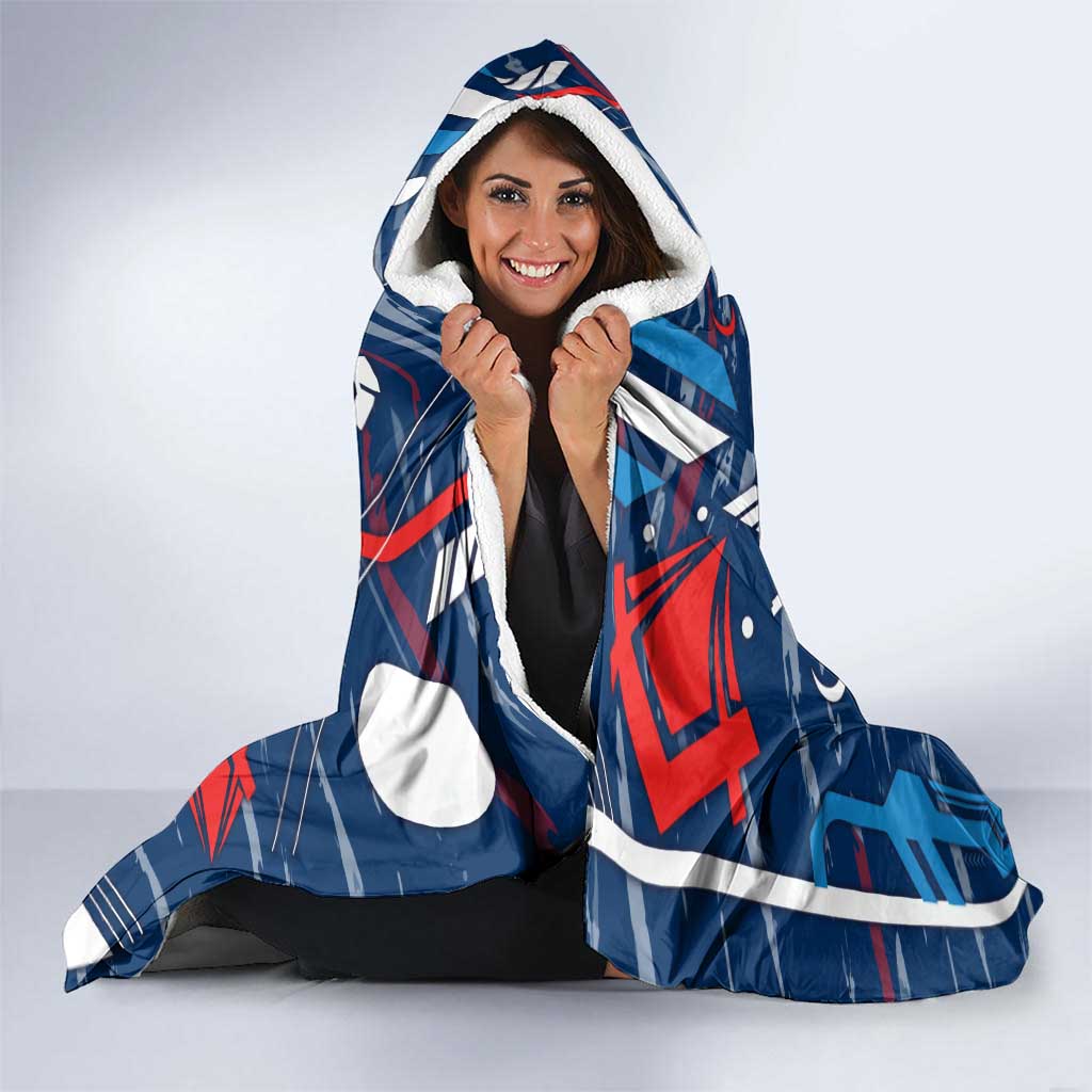 Geelong Cats Hooded Blanket Mascot Cartoon Football Illustration Style