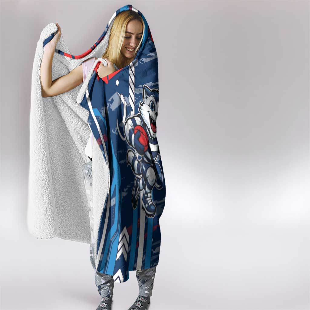 Geelong Cats Hooded Blanket Mascot Cartoon Football Illustration Style