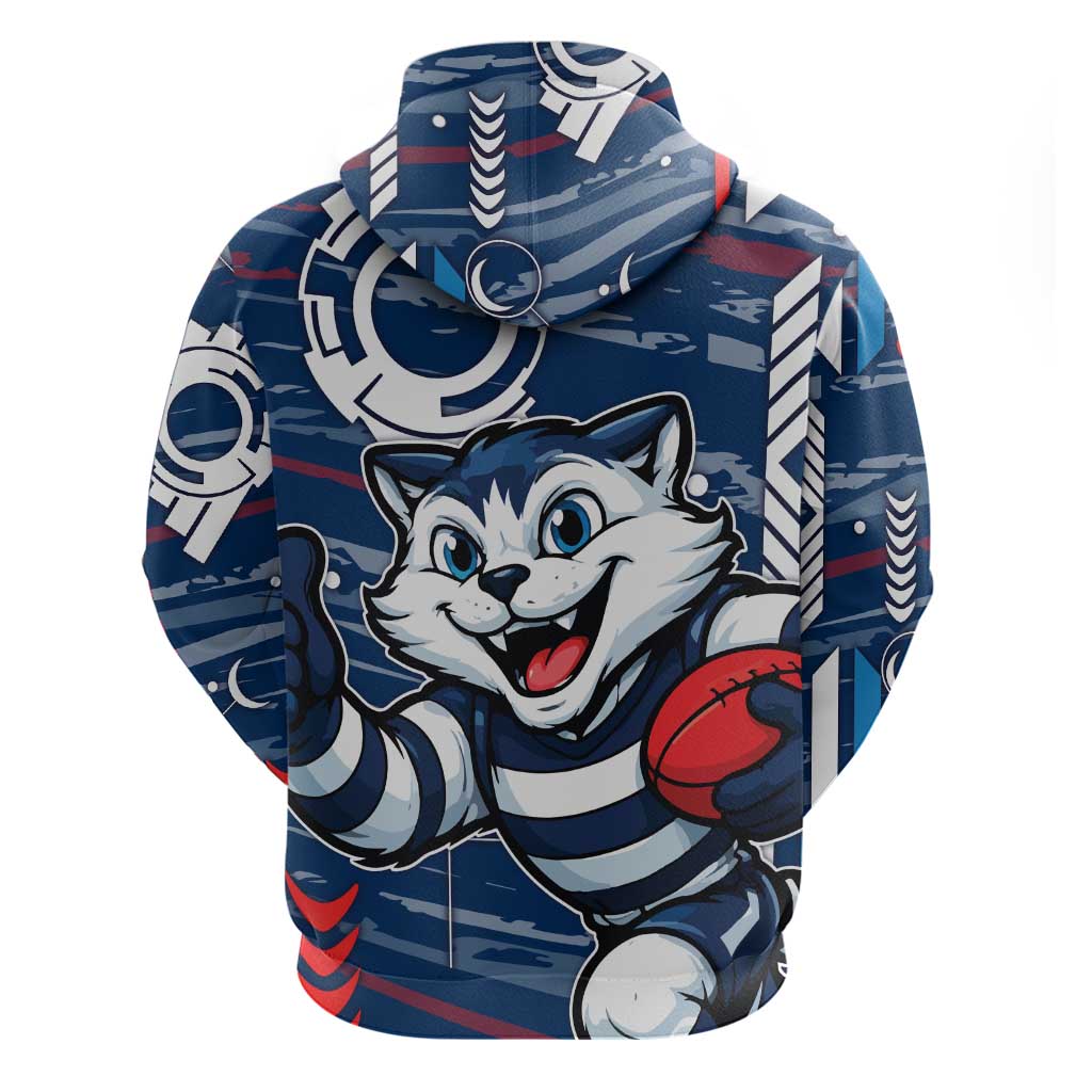 Geelong Cats Hoodie Mascot Cartoon Football Illustration Style