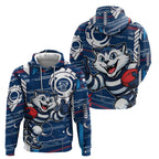 Geelong Cats Hoodie Mascot Cartoon Football Illustration Style