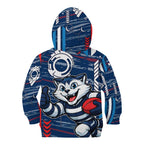 Geelong Cats Kid Hoodie Mascot Cartoon Football Illustration Style