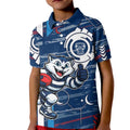 Geelong Cats Kid Polo Shirt Mascot Cartoon Football Illustration Style