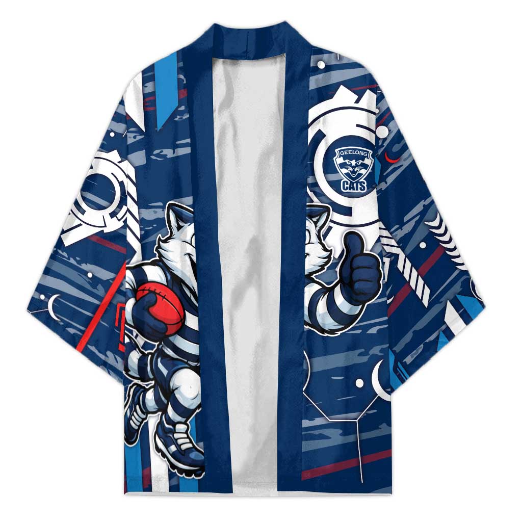 Geelong Cats Kimono Mascot Cartoon Football Illustration Style