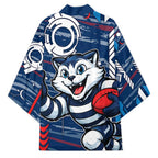 Geelong Cats Kimono Mascot Cartoon Football Illustration Style