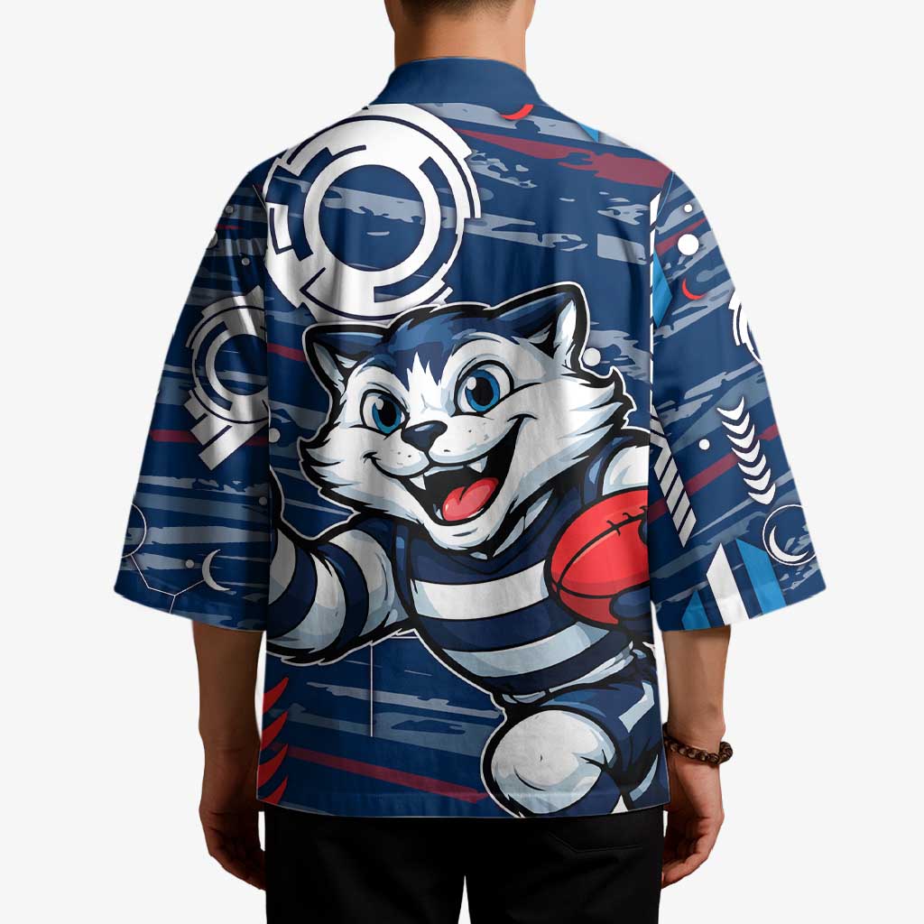 Geelong Cats Kimono Mascot Cartoon Football Illustration Style