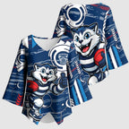 Geelong Cats Kimono Sleeve Blouse Mascot Cartoon Football Illustration Style