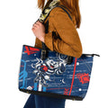 Geelong Cats Leather Tote Bag Mascot Cartoon Football Illustration Style