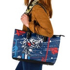 Geelong Cats Leather Tote Bag Mascot Cartoon Football Illustration Style
