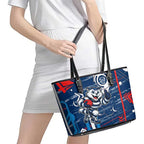 Geelong Cats Leather Tote Bag Mascot Cartoon Football Illustration Style