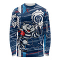 Geelong Cats Long Sleeve Shirt Mascot Cartoon Football Illustration Style
