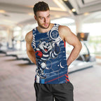 Geelong Cats Men Tank Top Mascot Cartoon Football Illustration Style