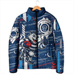 Geelong Cats Padded Jacket Mascot Cartoon Football Illustration Style