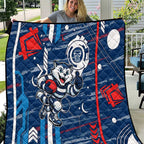 Geelong Cats Quilt Mascot Cartoon Football Illustration Style