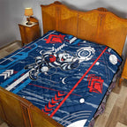 Geelong Cats Quilt Mascot Cartoon Football Illustration Style