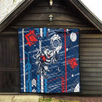 Geelong Cats Quilt Mascot Cartoon Football Illustration Style