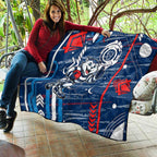 Geelong Cats Quilt Mascot Cartoon Football Illustration Style