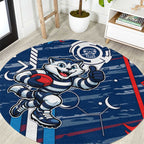 Geelong Cats Round Carpet Mascot Cartoon Football Illustration Style