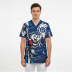 Geelong Cats Scrub Top Mascot Cartoon Football Illustration Style