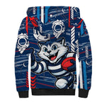 Geelong Cats Sherpa Hoodie Mascot Cartoon Football Illustration Style