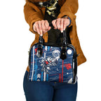Geelong Cats Shoulder Handbag Mascot Cartoon Football Illustration Style