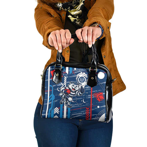 Geelong Cats Shoulder Handbag Mascot Cartoon Football Illustration Style