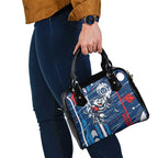 Geelong Cats Shoulder Handbag Mascot Cartoon Football Illustration Style
