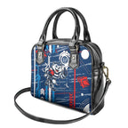 Geelong Cats Shoulder Handbag Mascot Cartoon Football Illustration Style