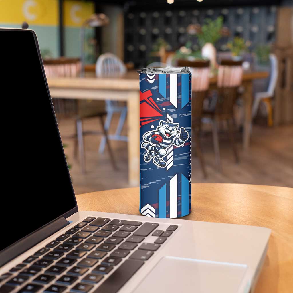 Geelong Cats Skinny Tumbler Mascot Cartoon Football Illustration Style