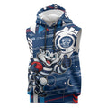 Geelong Cats Sleeveless Hoodie Mascot Cartoon Football Illustration Style