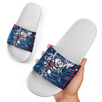 Geelong Cats Slide Sandals Mascot Cartoon Football Illustration Style