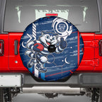 Geelong Cats Spare Tire Cover Mascot Cartoon Football Illustration Style
