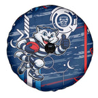 Geelong Cats Spare Tire Cover Mascot Cartoon Football Illustration Style