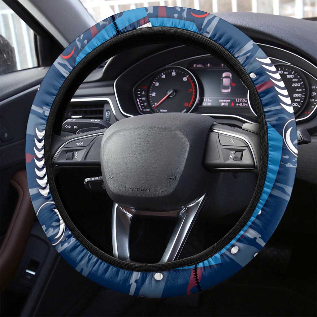 Geelong Cats Steering Wheel Cover Mascot Cartoon Football Illustration Style