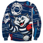 Geelong Cats Sweatshirt Mascot Cartoon Football Illustration Style