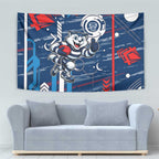 Geelong Cats Tapestry Mascot Cartoon Football Illustration Style