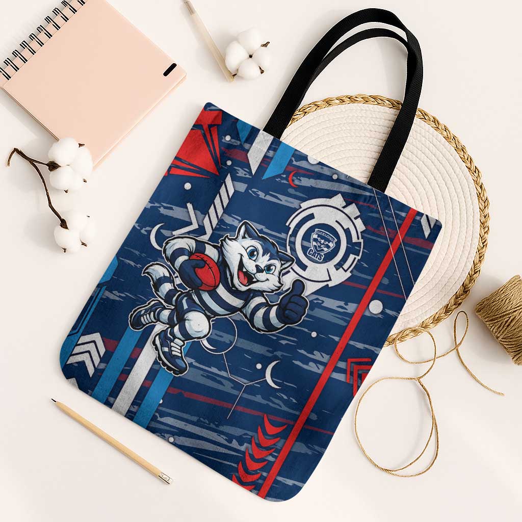 Geelong Cats Tote Bag Mascot Cartoon Football Illustration Style