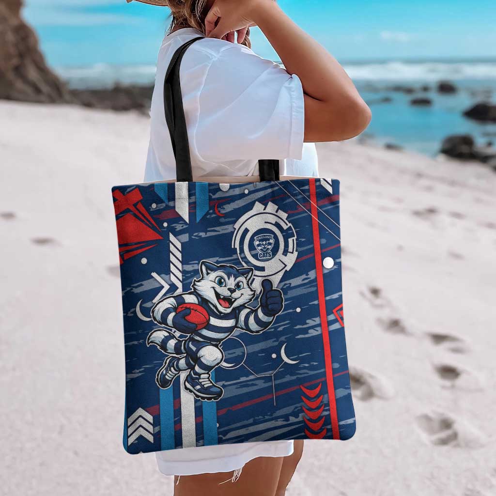 Geelong Cats Tote Bag Mascot Cartoon Football Illustration Style