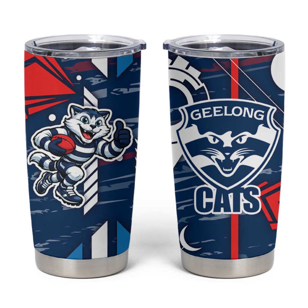 Geelong Cats Tumbler Cup Mascot Cartoon Football Illustration Style