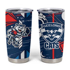 Geelong Cats Tumbler Cup Mascot Cartoon Football Illustration Style