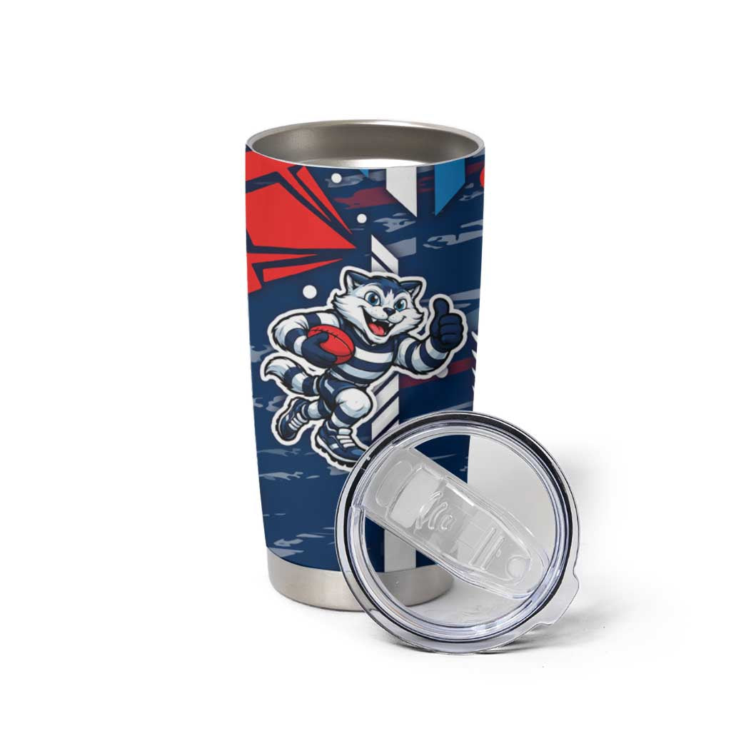 Geelong Cats Tumbler Cup Mascot Cartoon Football Illustration Style