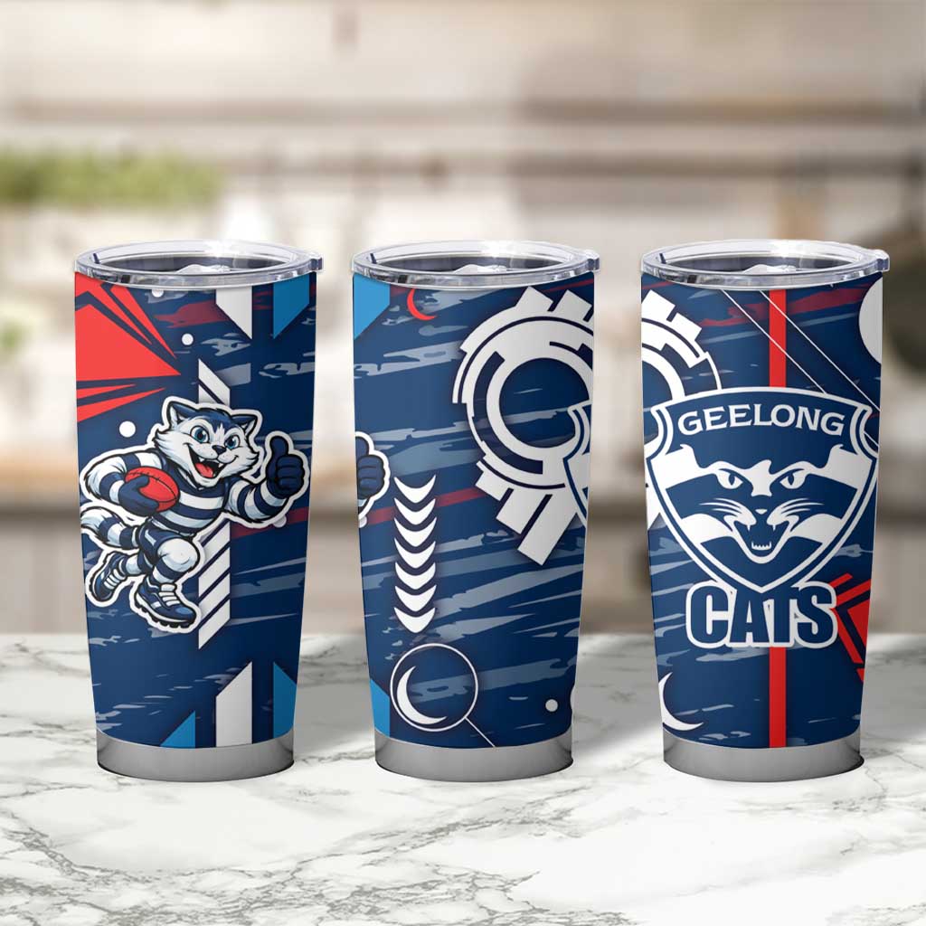 Geelong Cats Tumbler Cup Mascot Cartoon Football Illustration Style