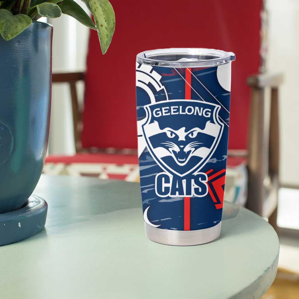 Geelong Cats Tumbler Cup Mascot Cartoon Football Illustration Style