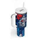 Geelong Cats Tumbler With Handle Mascot Cartoon Football Illustration Style