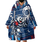 Geelong Cats Wearable Blanket Hoodie Mascot Cartoon Football Illustration Style