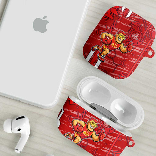 Gold Coast Suns AirPods Case Mascot Cartoon Football Illustration Style