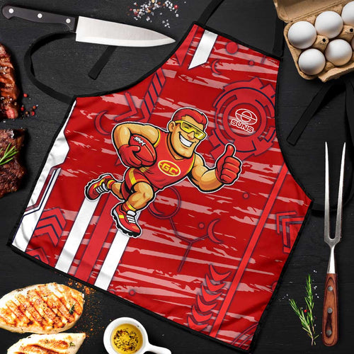 Gold Coast Suns Apron Mascot Cartoon Football Illustration Style
