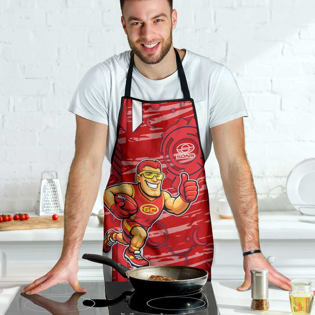 Gold Coast Suns Apron Mascot Cartoon Football Illustration Style