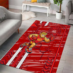 Gold Coast Suns Area Rug Mascot Cartoon Football Illustration Style